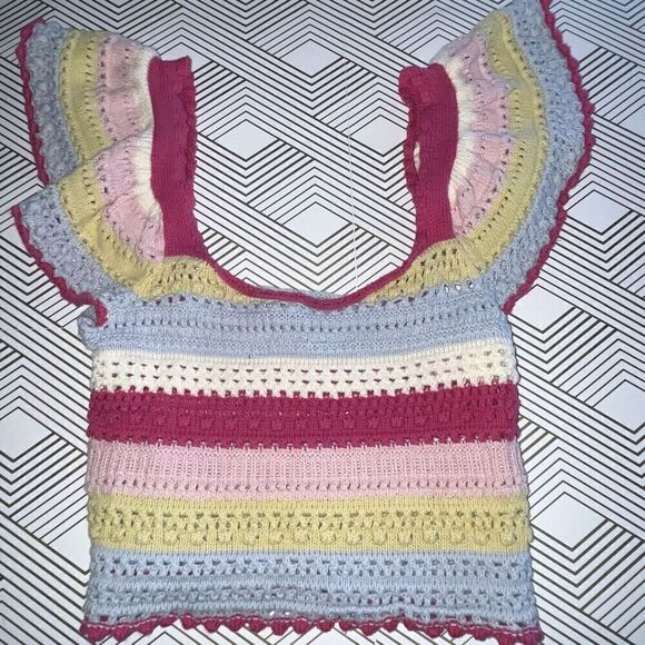 Sincerely Jules Crocheted Crop Top Women’s Size XS Mermaidcore Festival - Picture 2 of 8